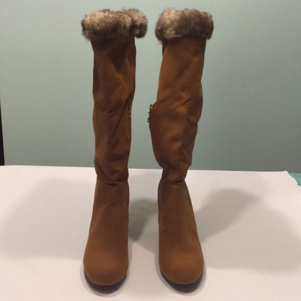 Above the Knee Boots w/ 4” Heel and Faux Fur